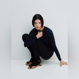 NEW  Mango Bow Tie leather Shoes